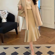 マーメイドスカート　ニットスカート　秋冬　デザイン　レディース　韓国風　ファッション