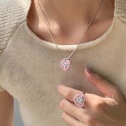 指輪　リング　ネックレス　メタル　アクセサリー　ハート　ニット　ビンテージ　韓国ファッション