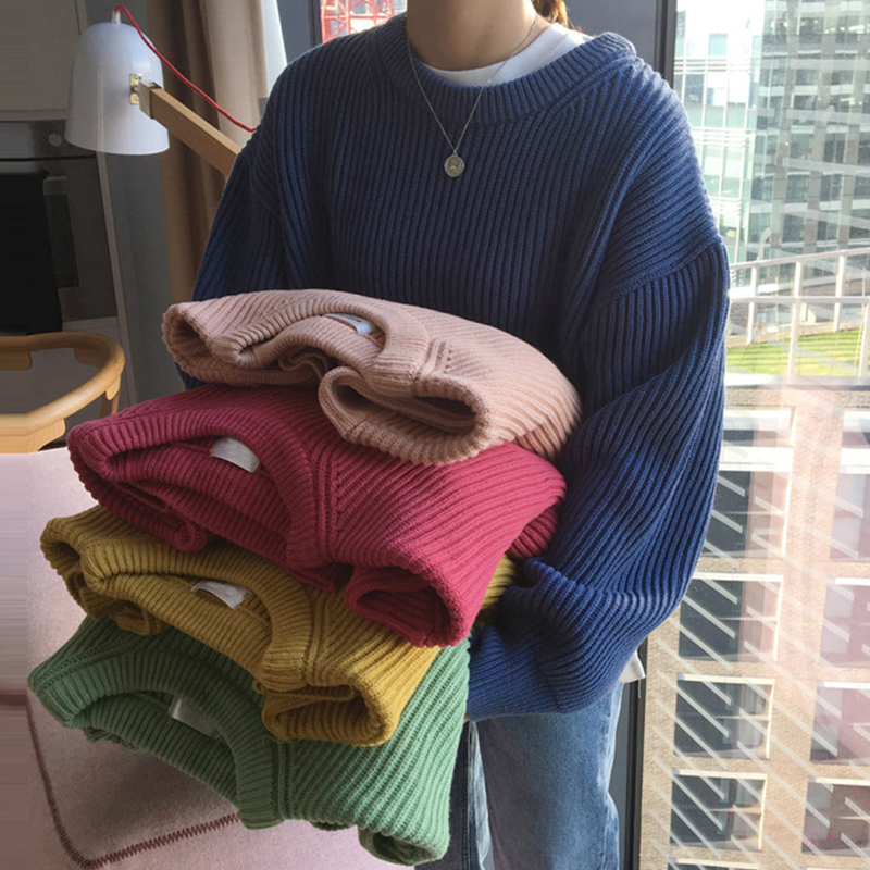 トップス セーター ニット 毛糸 クルーネック ラウンドネック 韓国ファッション