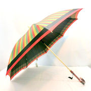 【日本製】【雨傘】【長傘】甲州産先染め朱子格子軽量金骨ジャンプ雨傘