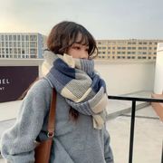 2022秋冬新作    韓国ファッション  スカーフ   保温   マフラー   女史は  簡単な  格子