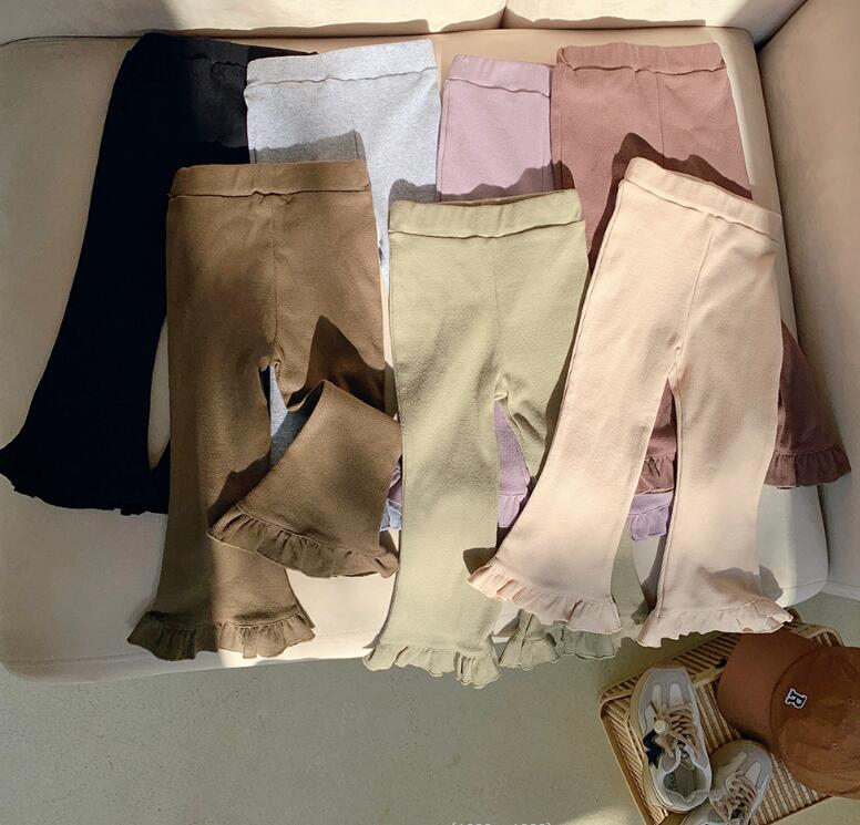 2022 秋新作 女の子 綿 ファッション 復古 ラッパズボン  ズボン 7色 ロングパンツ 子供服