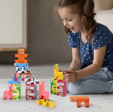 木製 積み木 ベビー用玩具 知育玩具 子供おもちゃ 3D立体パズル 形合わせ 木のおもちゃ
