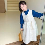 韓国風子供服☆ワンピース☆ノースリープ☆無地☆カジュアル☆90-140CM