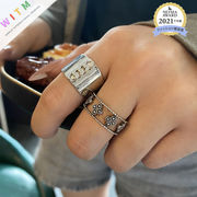 個性 リング 指輪 S925コーティング 調節可能 レトロ 韓国風 ファッション 設計感
