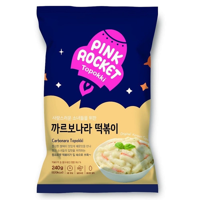 【韓国】 ピンクロケット カルボナーラ　袋　トッポギ　人気　トッポギ　食品