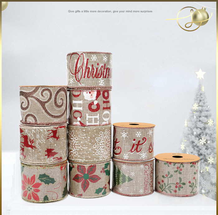 ３色 63mm幅広 クリスマス サンタ リボン ラッピング用品 プレゼント 花束包装 手芸材料 可愛い 雑貨