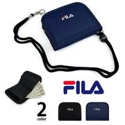 全2色 FILA（フィラ） ロゴ刺繍 デザイン ナイロン 二つ折り 財布