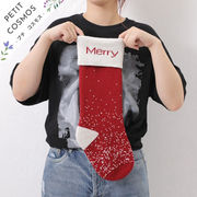 クリスマスソックス 粉雪模様 ギフトソックス 靴下 プレゼント入れ  飾り ビッグサイズ ギフト