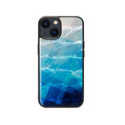 ikins 天然貝ケース for iPhone 14 Blue Lake 背面カバー型 I