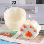 人気 石鹸ローソク アロマキャンドル 素材 蝋燭 モールド 手作りゴム型 UVレジン アロマ型 装飾 肉球爪