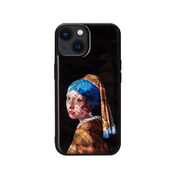ikins 天然貝ケース for iPhone 14 真珠の耳飾りの少女 背面カバー型 I