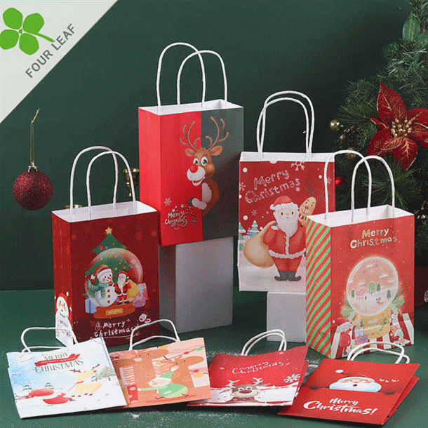 Christmas限定 クリスマス袋 ラッピング袋 包装袋 紙袋 プレゼント用 ギフト用 クリスマス用品