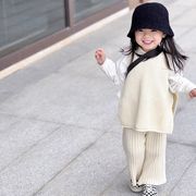 2022秋冬新作   子供服   ベビー服   ニット トップス   ベスト+ワイドパンツ   ロングパンツ  セーター