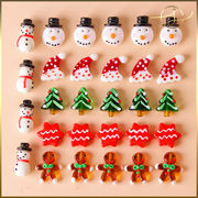 【6種】雪だるま 人形クッキー 縦穴 瑠璃ビーズ DIYパーツ アクセサリーパーツ  ハンドメイド 手芸