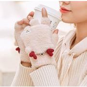手袋  指穴ありレディース手袋  冬用グローブ  裹起毛 トナカイ クリスマス アームウォーマー 4色