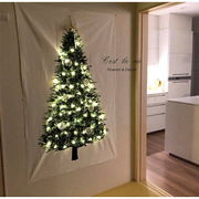 【日本倉庫即納】クリスマスツリー タペストリー 壁掛け LEDライト 星 3パータン 北欧 クリスマス早割