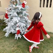 新年 韓国風子供服 秋冬 クリスマス 裹起毛  キッズ  トップス ワンピース 女の子 カーディガン