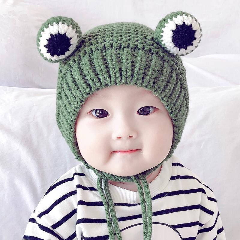 お勧め 秋冬新作 韓国風男女 子供帽子 耳当て 蛙 裏ボア裏起毛 ニット帽 ベレー帽 キャップ 3ヶ月-3歳