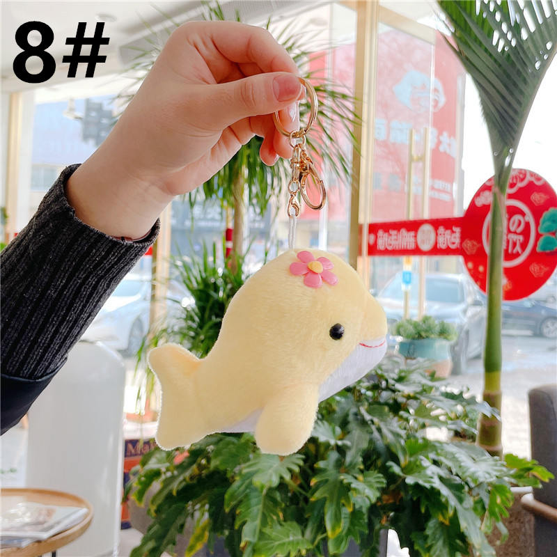全3色 イルカ 花柄 キーホルダー ぬいぐるみ バッグチャーム