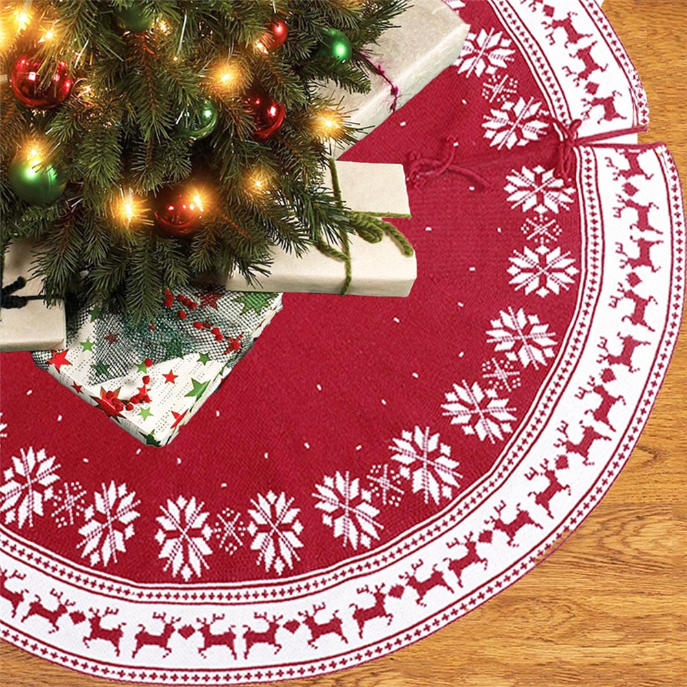 クリスマスツリースカート 足元カバー 雪模様 90cm 飾り 足隠し コード隠し 敷物 雰囲気 レッド カーペット