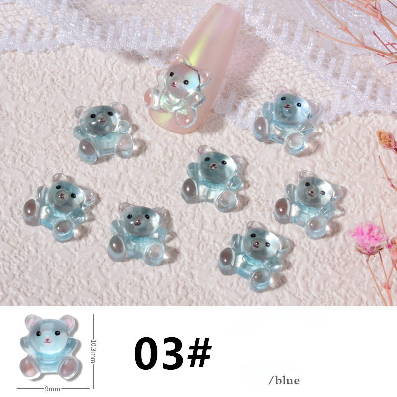 クマ 透明 樹脂パーツ ネイルパーツ ハンドメイド ネイルアート