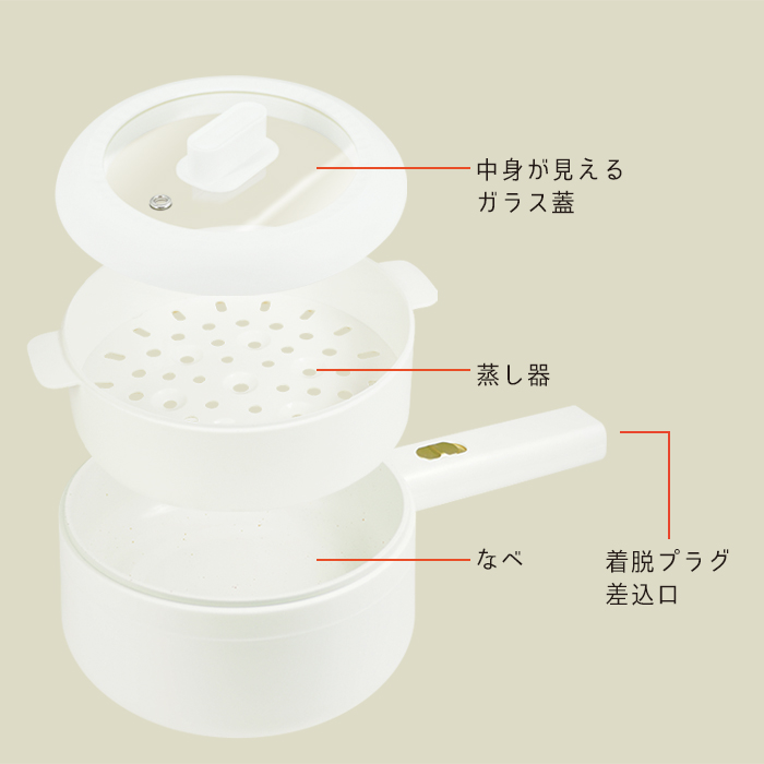 4WAY電気片手なべ 1.2Ｌ - 調理機器