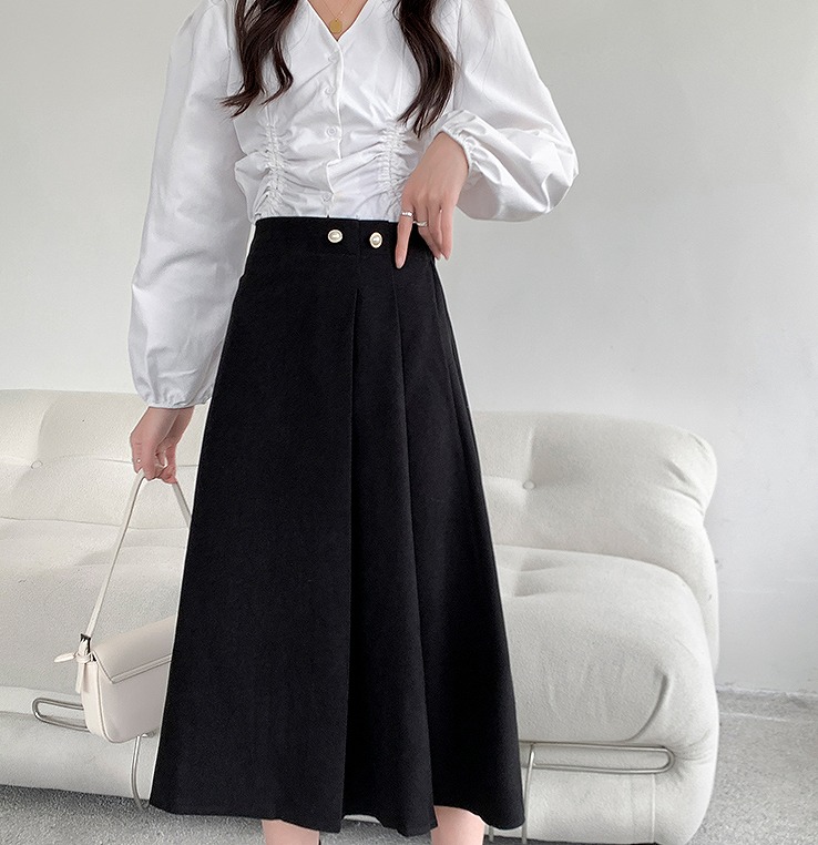 【大きいサイズL-4XL】【秋冬新作】ファッションロングスカート