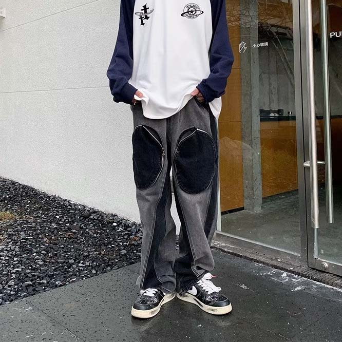 ユニセックス　メンズ　デニムパンツ　ロングパンツ　カジュアル　大きいサイズ　ストリート系 渋谷風☆