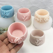 石鹸ローソク アロマキャンドル レジン枠シリコンモールド バレンタイン バラ薔薇 花珊瑚 植木鉢