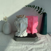 石鹸ローソク アロマキャンドル レジン枠シリコンモールド バレンタイン 幾何学型 少女 植木鉢 瓶 置物