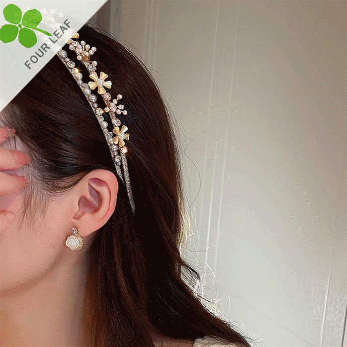 カチューシャ 花 パール付き ヘアアクセサリー 髪飾 ファッション 個性 レディース 上品