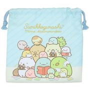 すみっコぐらし きんちゃくポーチ みんなあつまるんです ブルー