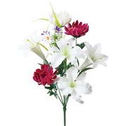 【造花】プラ仏花ブッシュ　ホワイトラベンダー　ＦＰ－０９７２Ｗ／Ｌ