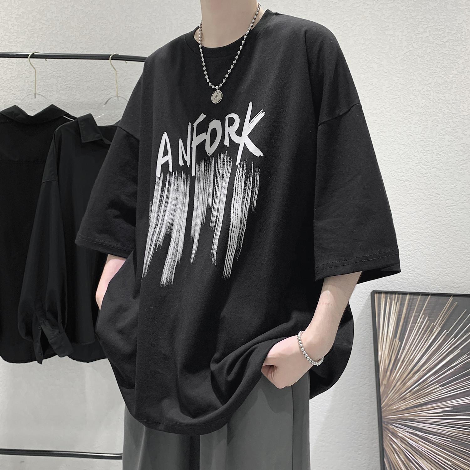 メンズ・日系・Tシャツ・ゆとり・気質・半袖・ブラウス・M-3XL