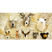 【在庫処分価格】アニマルヘッド　壁掛けインテリア　動物　壁飾り　北欧風　カントリー風