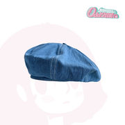 夏のブルーベレー帽女の薄型デザイン感デニム雲キャップメガギャル画家帽子