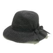 　ギャザー細編みペーパーキャペリン　レディース帽子