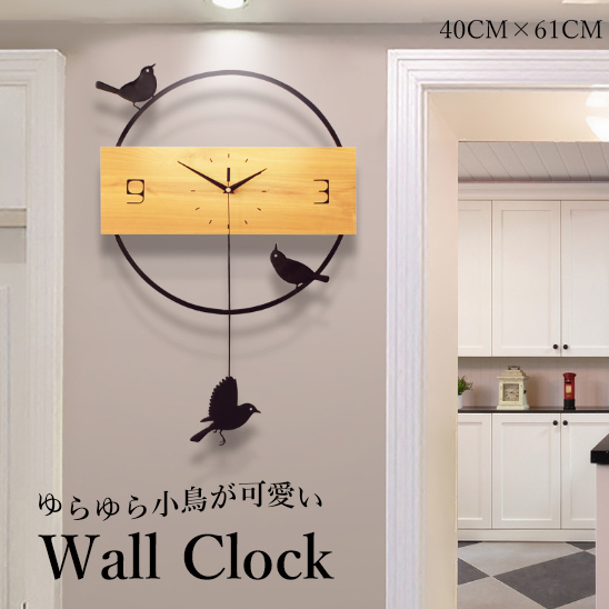 ヨーロピアンスタイル 壁掛け 時計 モダン インテリア雑貨 ウォールクロック ラグジュアリー 無垢材