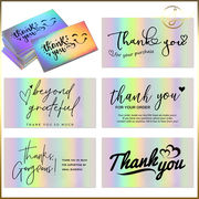 【6種】オーロラカラー ありがとうカード 販促カード ショップカード ギフト 包装 ラッピング用品 梱包材