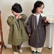 2024春秋  韓国風子供服  キッズ服   ベビー服   長袖  トップス  フード付きコート  男女兼用  2色