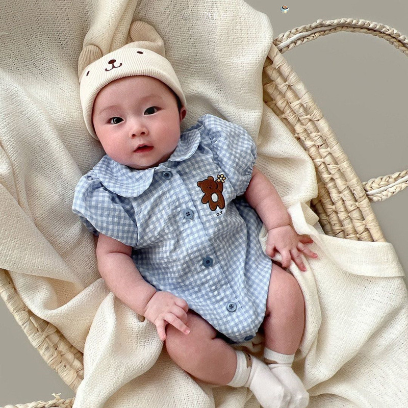 ins人気  韓国ファッション  ベビー服  赤ちゃん   ロンパース   つなぎ   可愛い 刺繍   男女兼用   2色