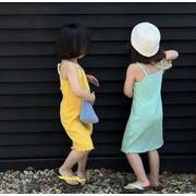 夏人気 韓国風子供服   キッズ  ワンピース+コート   女の子  袖なし  2色