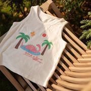 2024夏新作   韓国風子供服   キッズ服     袖なし  Tシャツ   トップス    可愛い   チョッキ