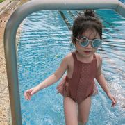 夏新作 韓国風子供服 キッズ 水着 連体服  オールインワン 女の子  ハワイ   水泳ベビー服2色