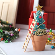 クリスマス     ミニチュア    インテリア置物     デコレーション    はしご    木製     2色
