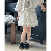 2024 夏 韓国風子供服  キッズ服  ボトムス レース  スカート  女の子  ティアードスカート