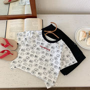 2025夏新作  韓国風子供服  ベビー服  キッズ服   半袖  トップス   カジュアル   Tシャツ