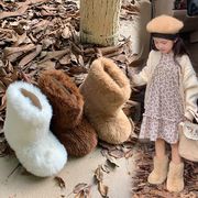 ins 冬  韓国風   子供靴   シューズ   保温厚底  スノーブーツ   キッズ靴  もふもふ  2色