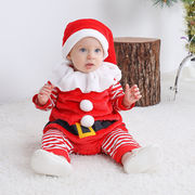 クリスマス  人気  韓国風子供服   キッズ服    ロンパース+帽子   セットアップ   3点セット
